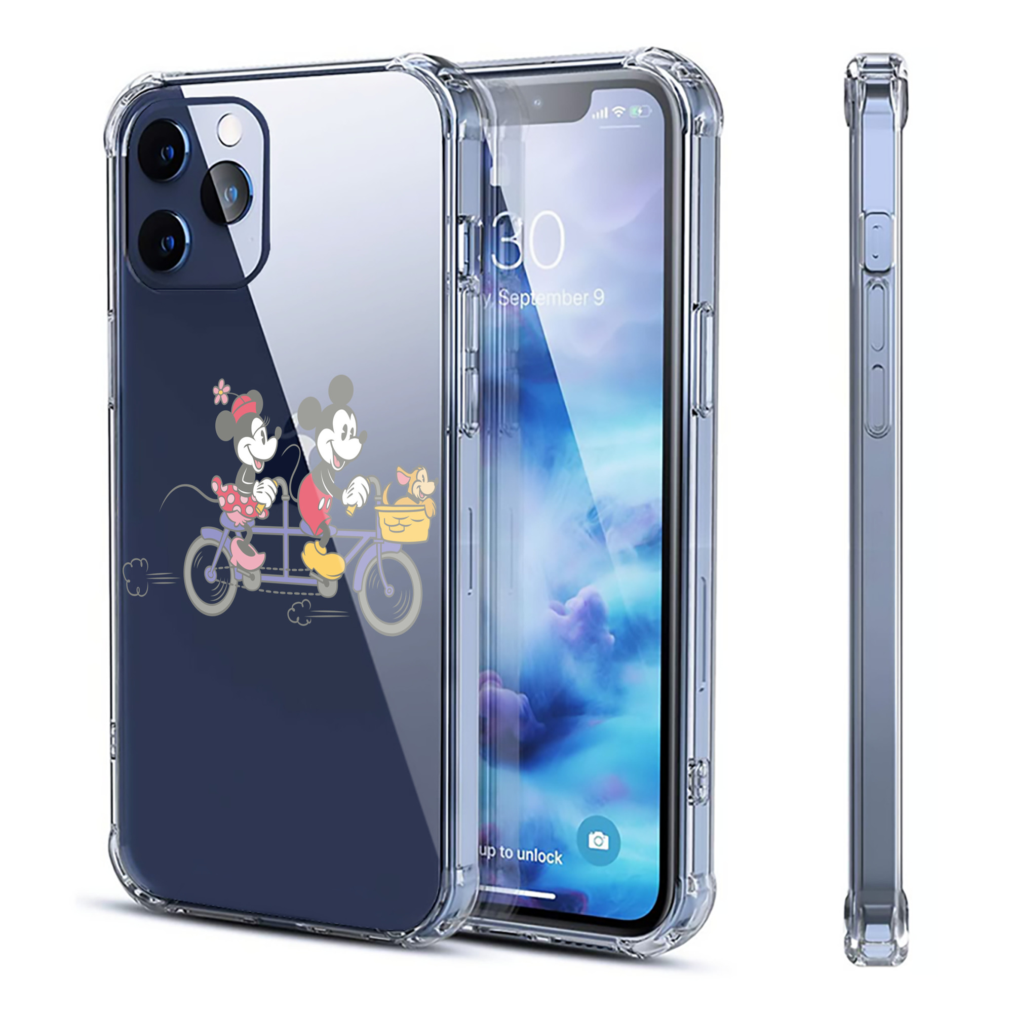 （画像用） ミッキーマウス Mickey Mouse 【iPhone 12シリーズ対応】透明スマホケース（クリアソフトケース）